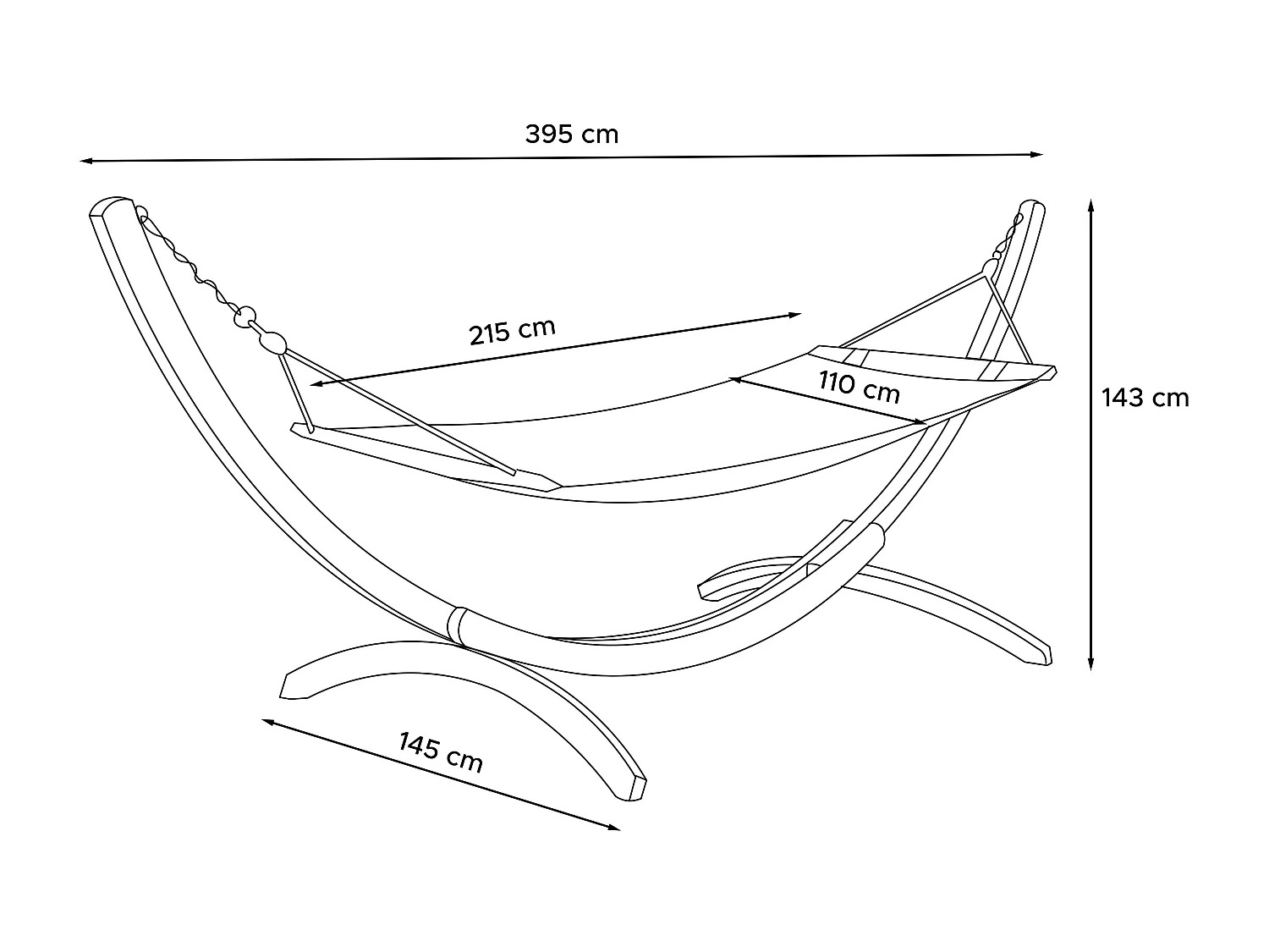Große Hängematte mit Gestell - beige - CORRELO