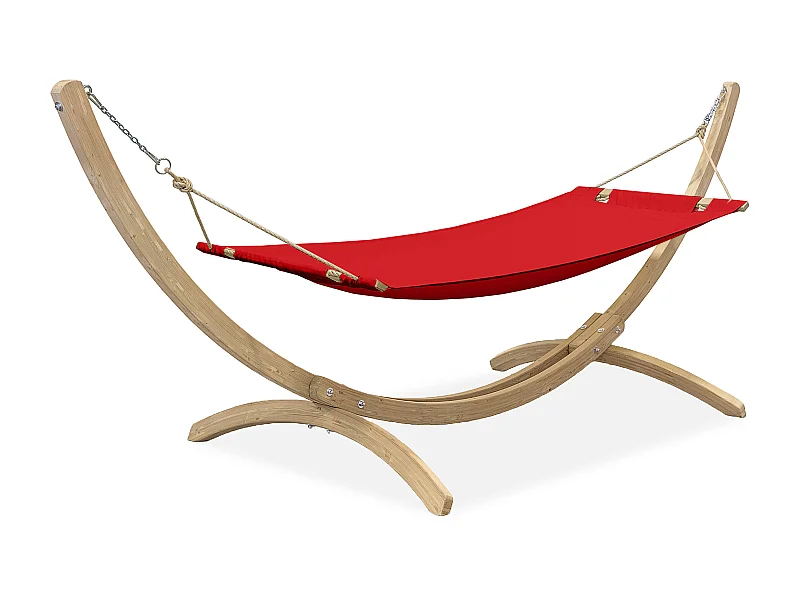 Große Hängematte mit Gestell - rot - CORRELO
