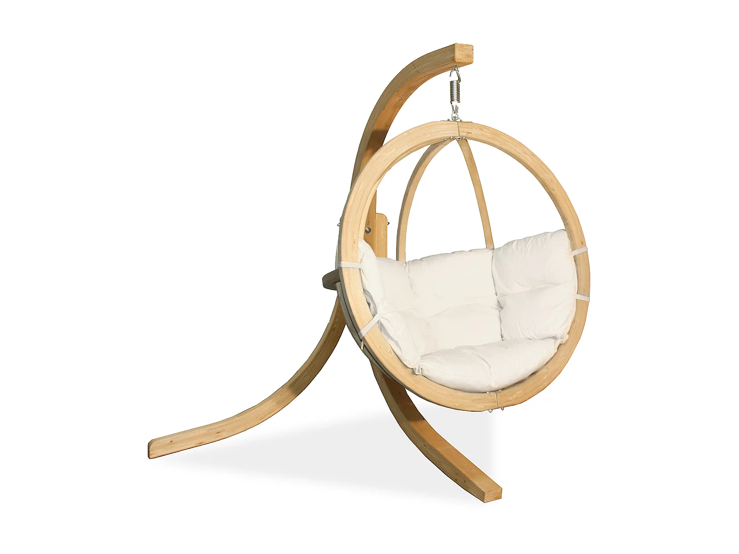 Hölzerner Hängesessel mit Gestell - beige - HIGLO