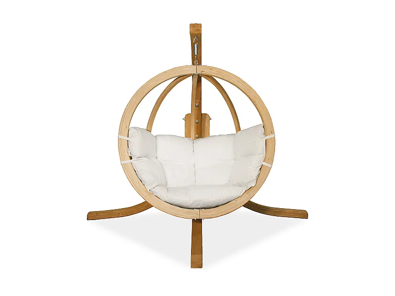 Hölzerner Hängesessel mit Gestell - beige - HIGLO