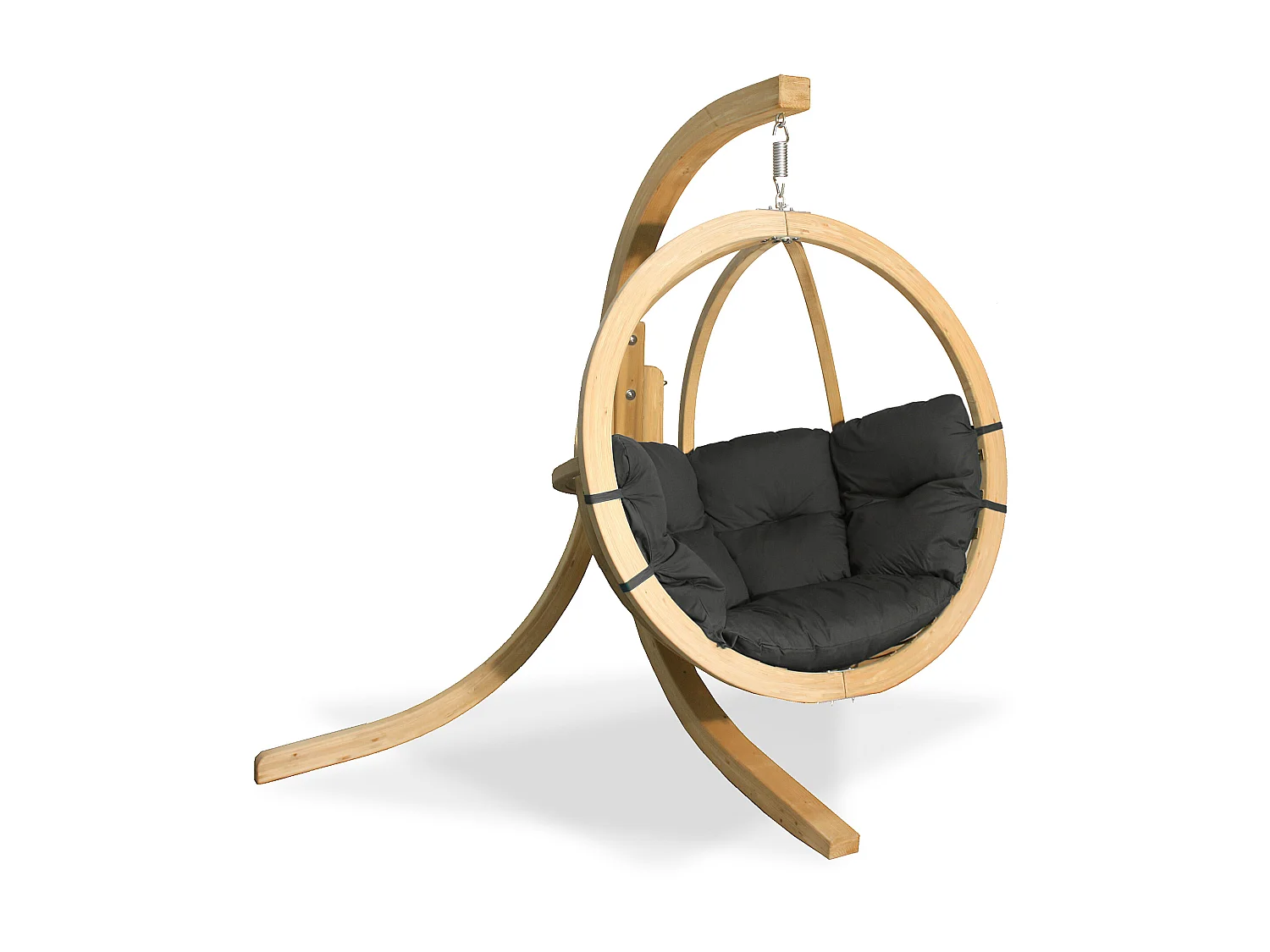 Hölzerner Hängesessel mit Gestell - dunkelgrau - HIGLO