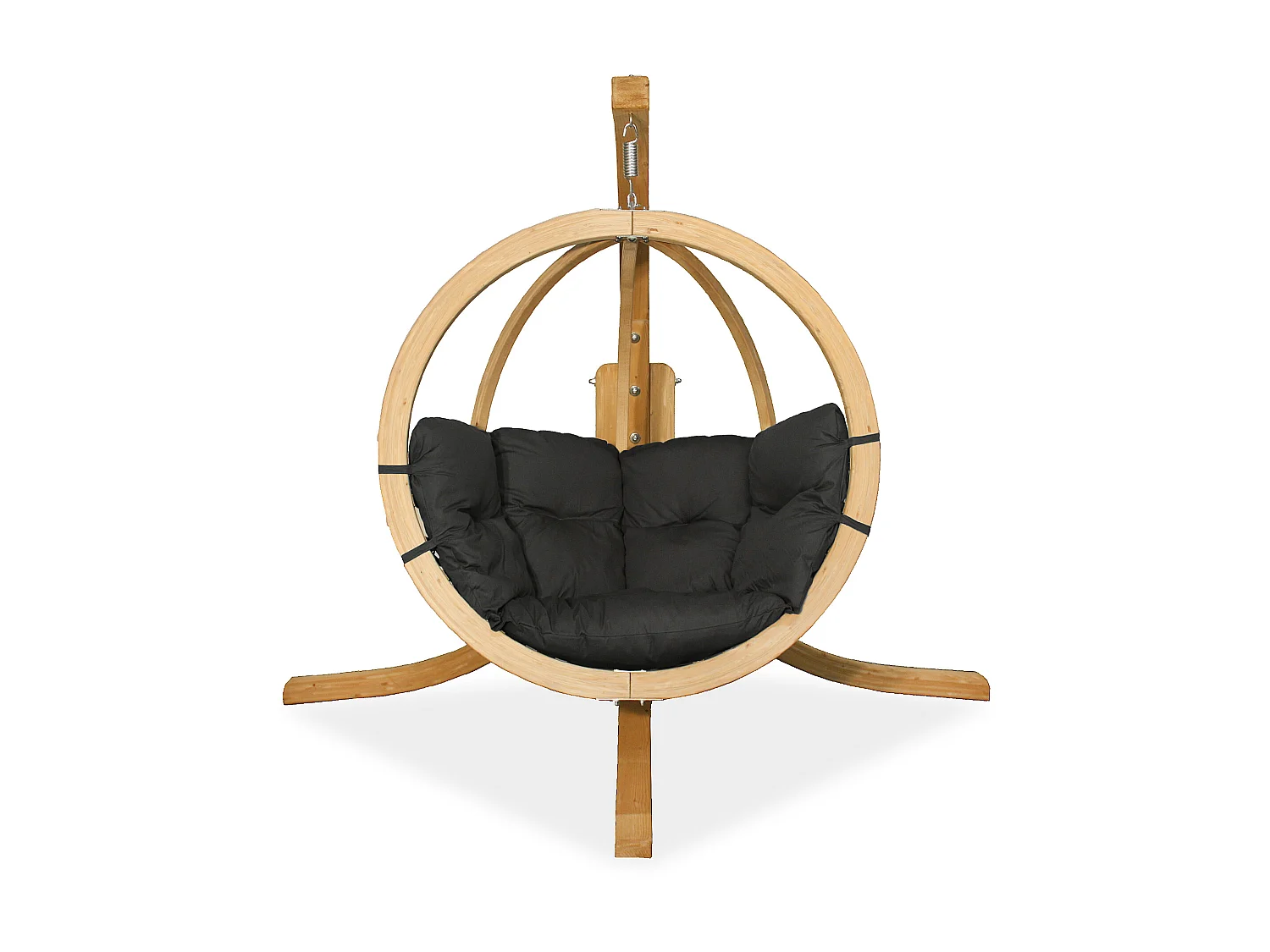 Hölzerner Hängesessel mit Gestell - dunkelgrau - HIGLO