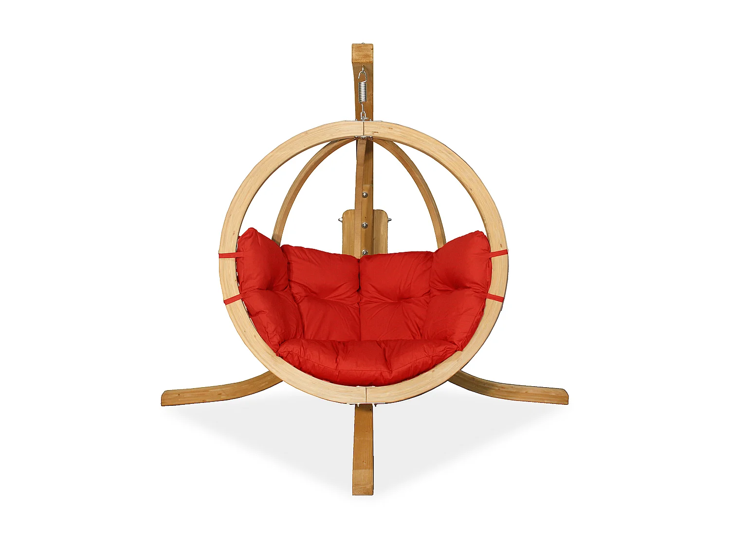 Hölzerner Hängesessel mit Gestell - rot - HIGLO