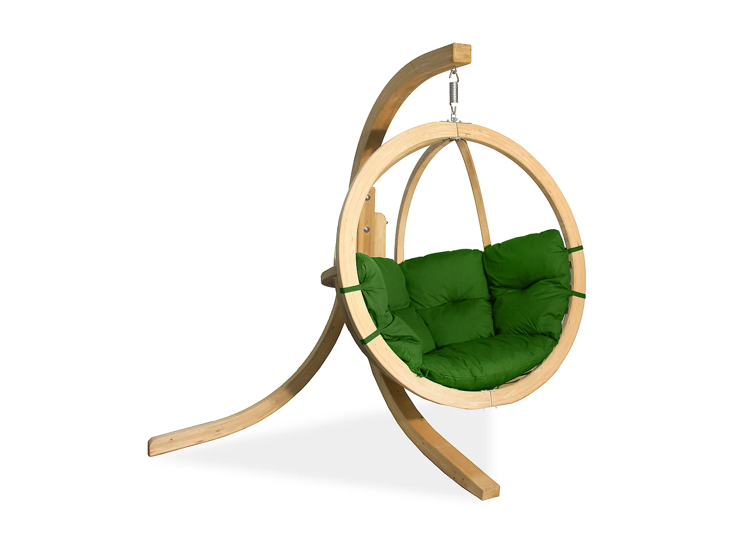 Hölzerner Hängesessel mit Gestell - grün - HIGLO