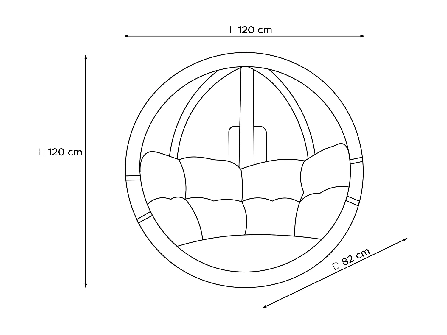 Hölzerner Hängesessel mit Gestell - grün - HIGLO