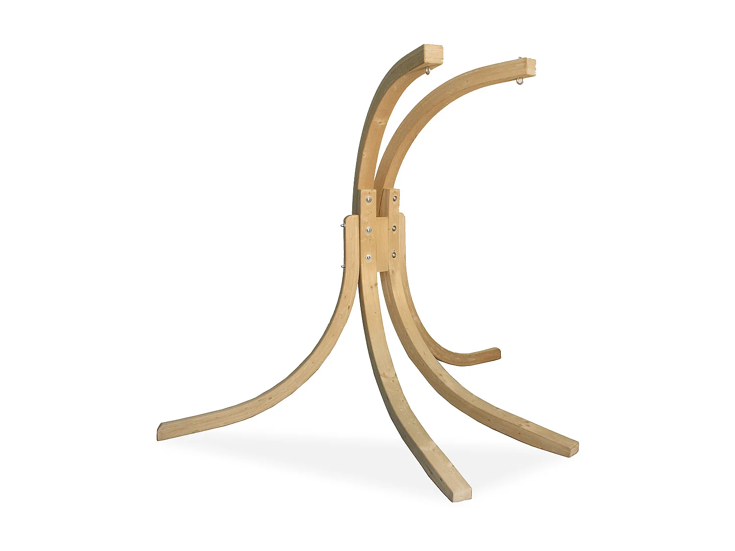 Hölzerner Hängesessel mit Gestell für zwei Personen - beige - CALLISTO