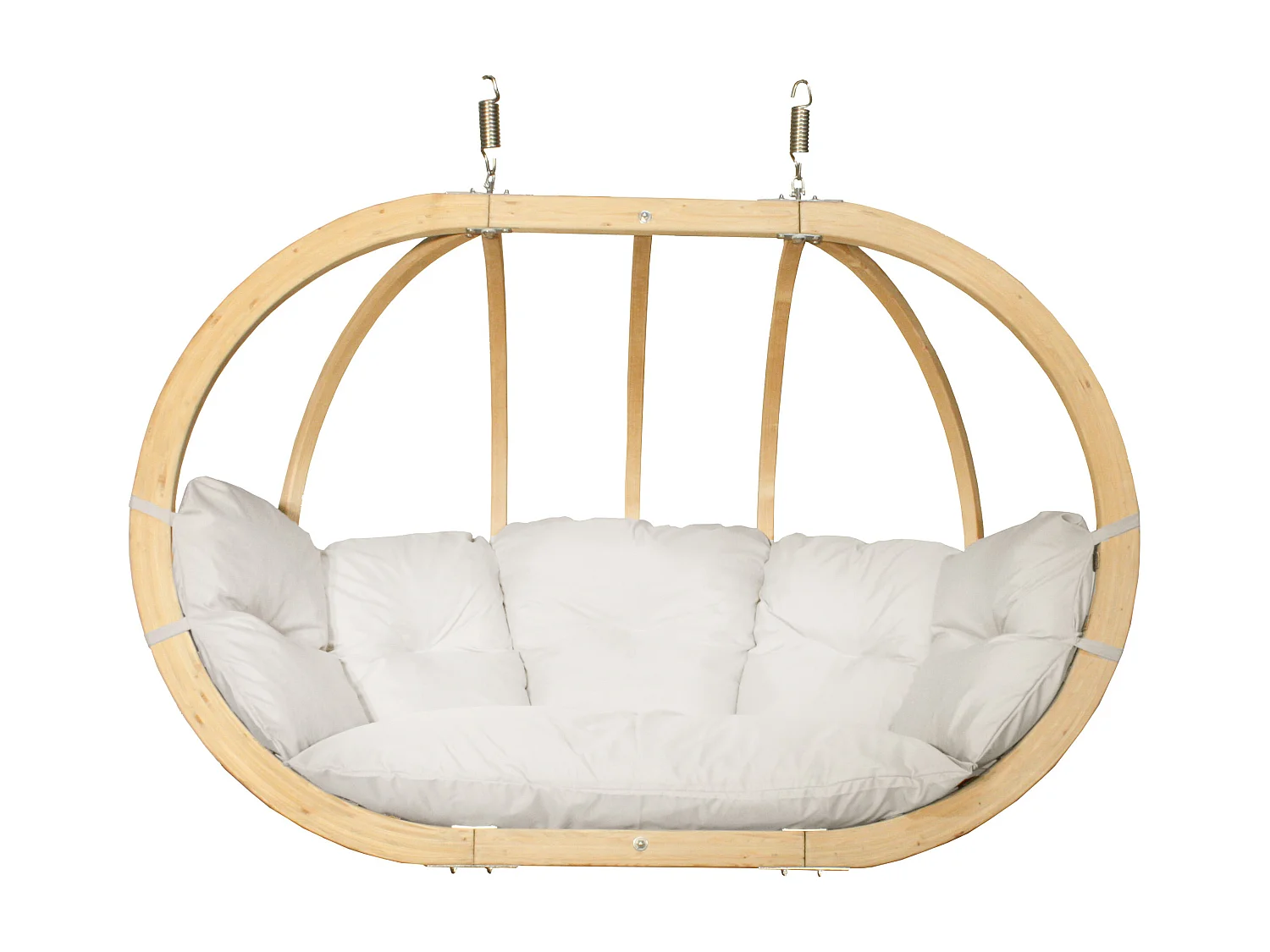 Hölzerner Hängesessel für zwei Personen - beige - CALLISTO