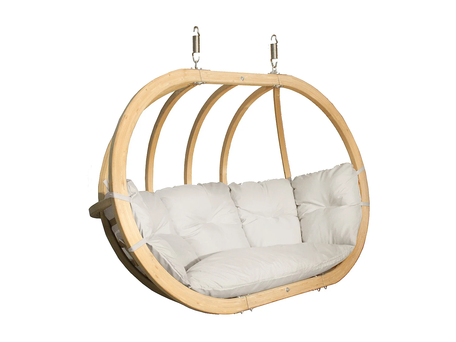 Hölzerner Hängesessel für zwei Personen - beige - CALLISTO