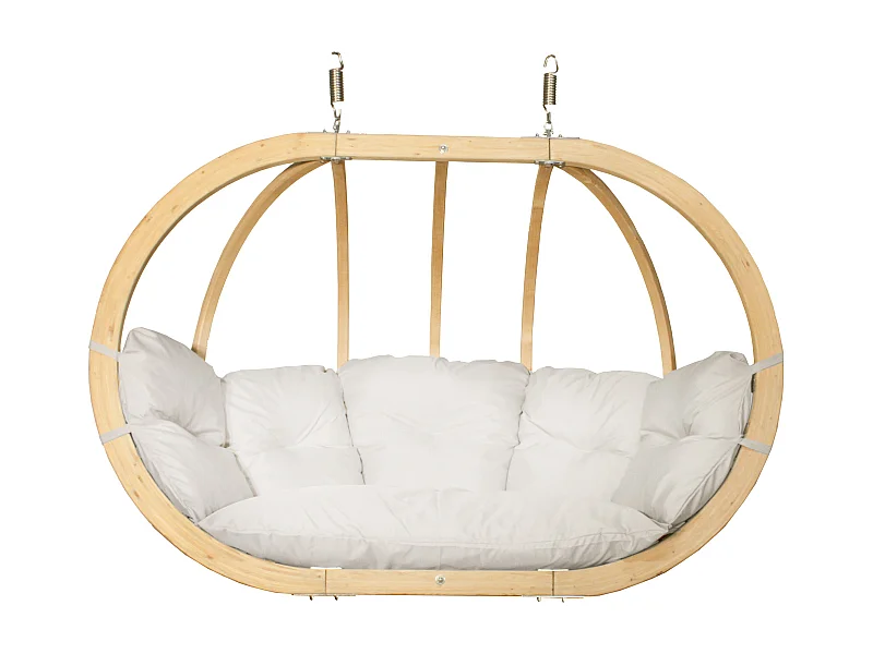 Hölzerner Hängesessel für zwei Personen - beige - CALLISTO