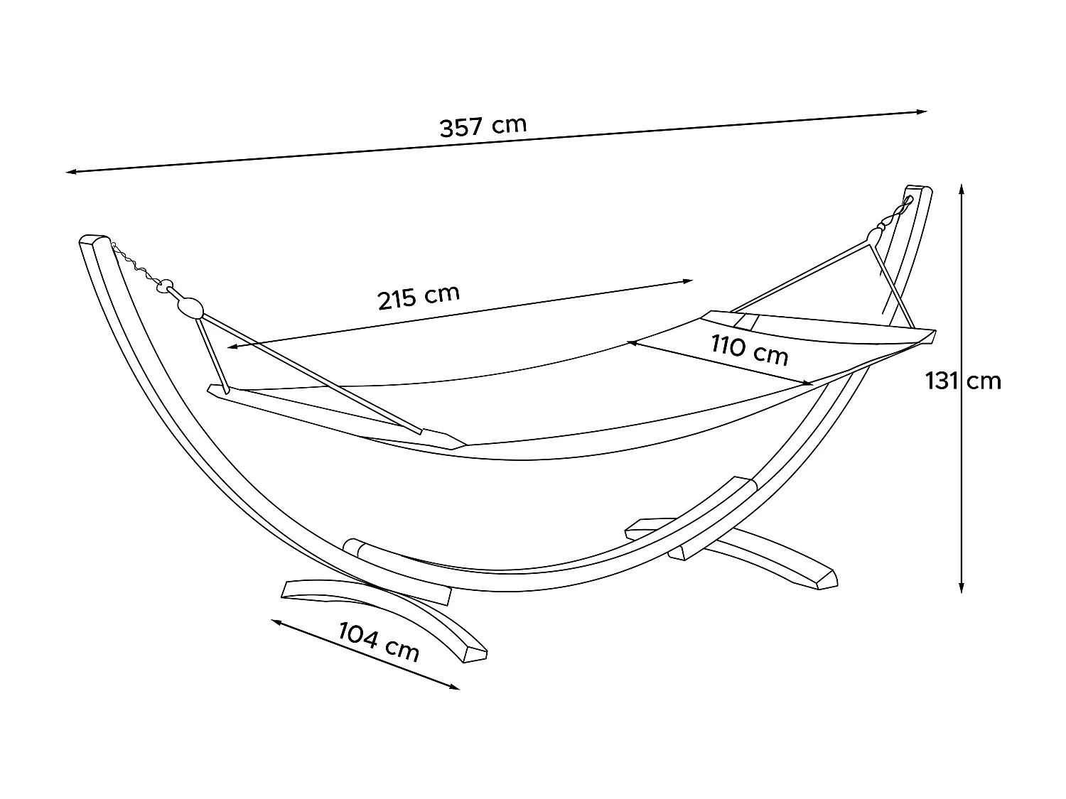 Hängematte mit Gestell - dunkelgrau - LENGER