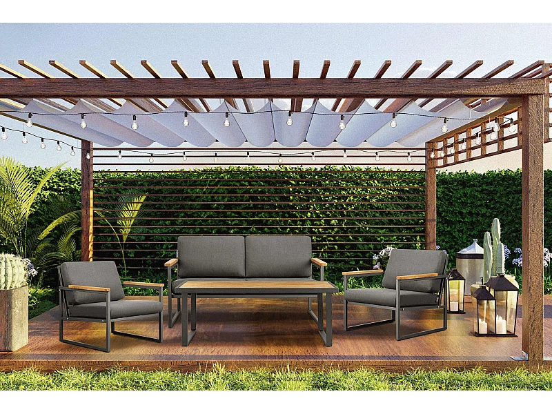 Gartentisch im Loft-Stil - anthrazit - TRIBO