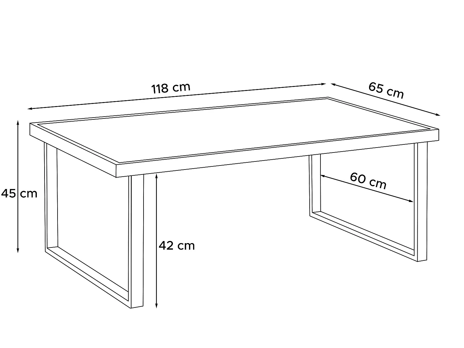 Gartentisch  im Loftstil - schwarz - FRENA