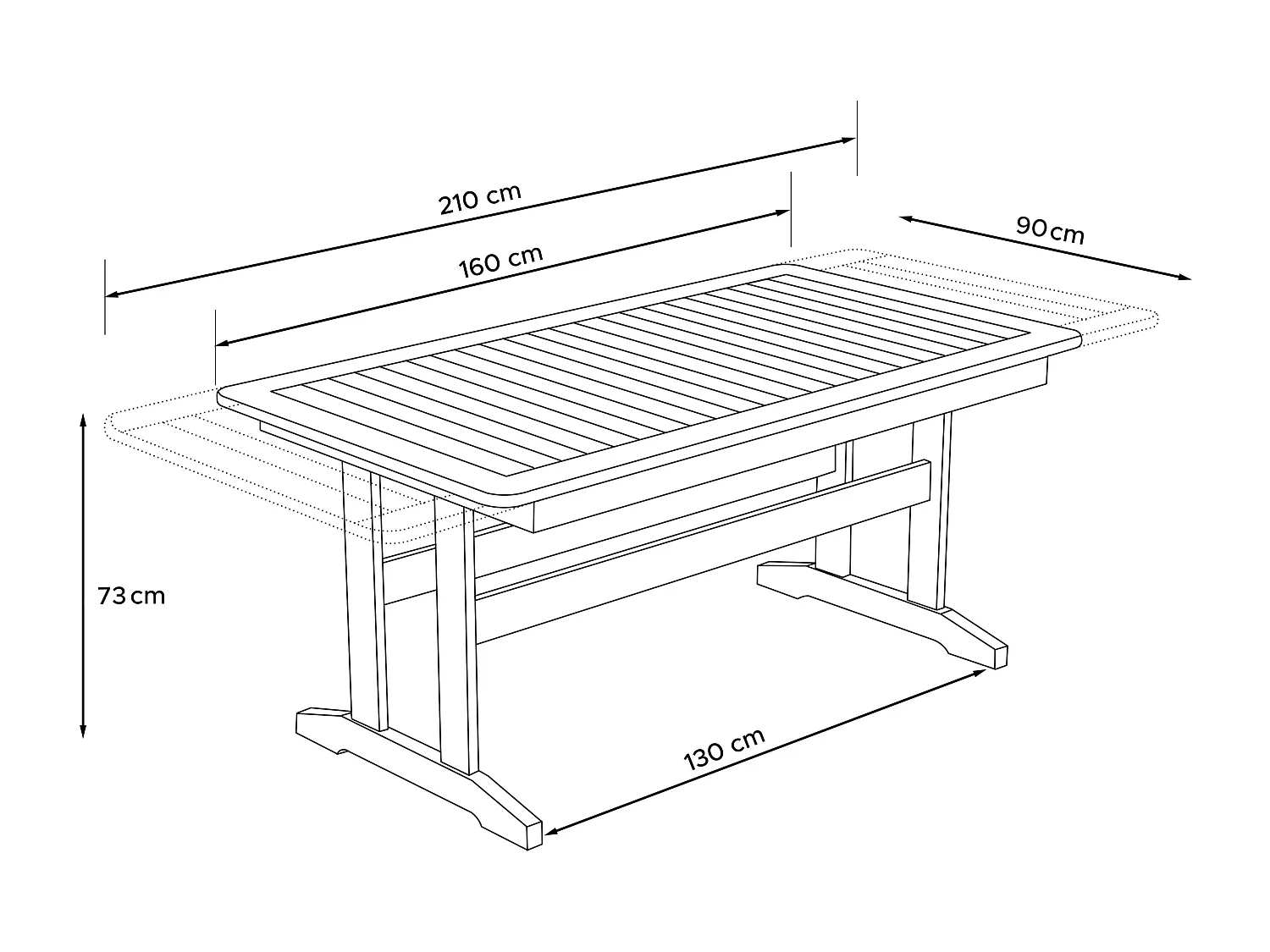 Klapptisch für den Garten aus massivem Kiefernholz - Hergestellt in Europa - FSC-zertifiziert - Handgefertigt - braun - ALCES