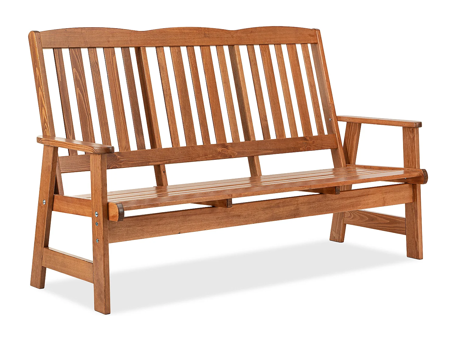 Gartenbank aus massivem Kiefernholz - Hergestellt in Europa - FSC-zertifiziert - Handgefertigt -  braun - ALCES