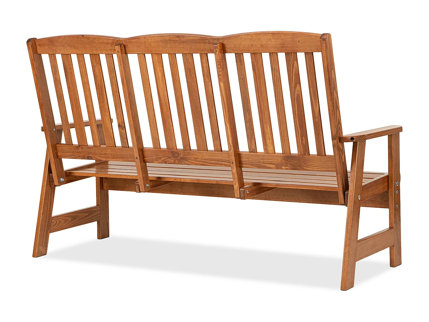 Gartenbank aus massivem Kiefernholz - Hergestellt in Europa - FSC-zertifiziert - Handgefertigt -  braun - ALCES