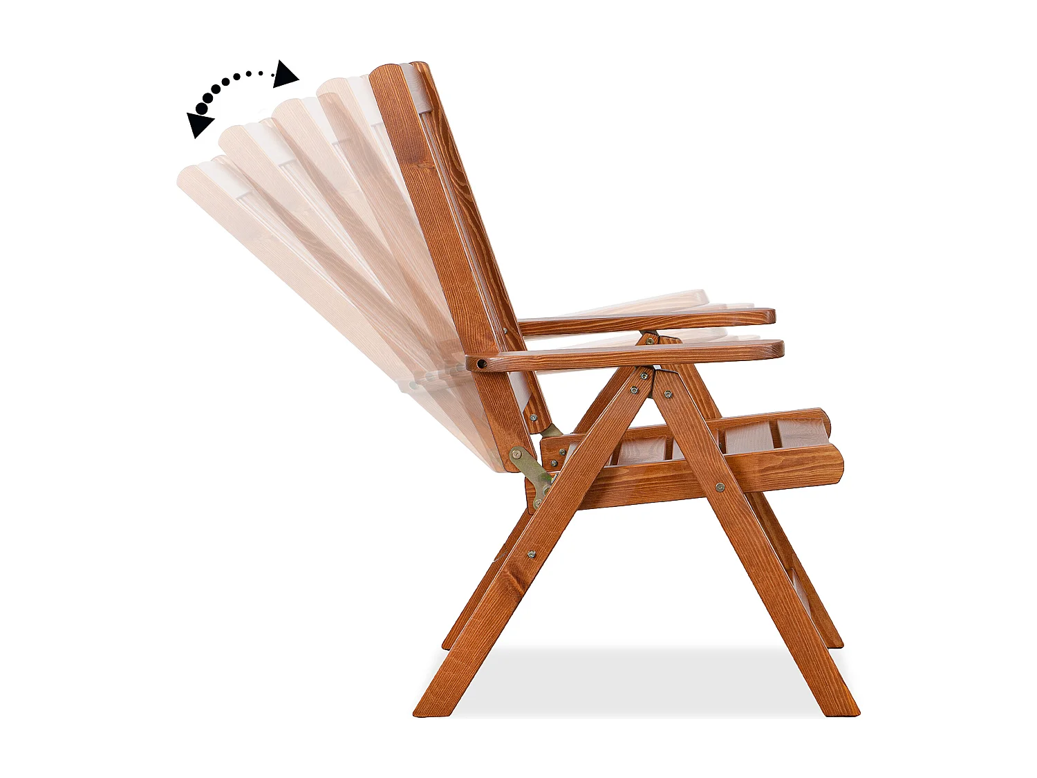 Gartenstuhl aus massivem Kiefernholz - Hergestellt in Europa - FSC-zertifiziert - Handgefertigt - braun - ALCES