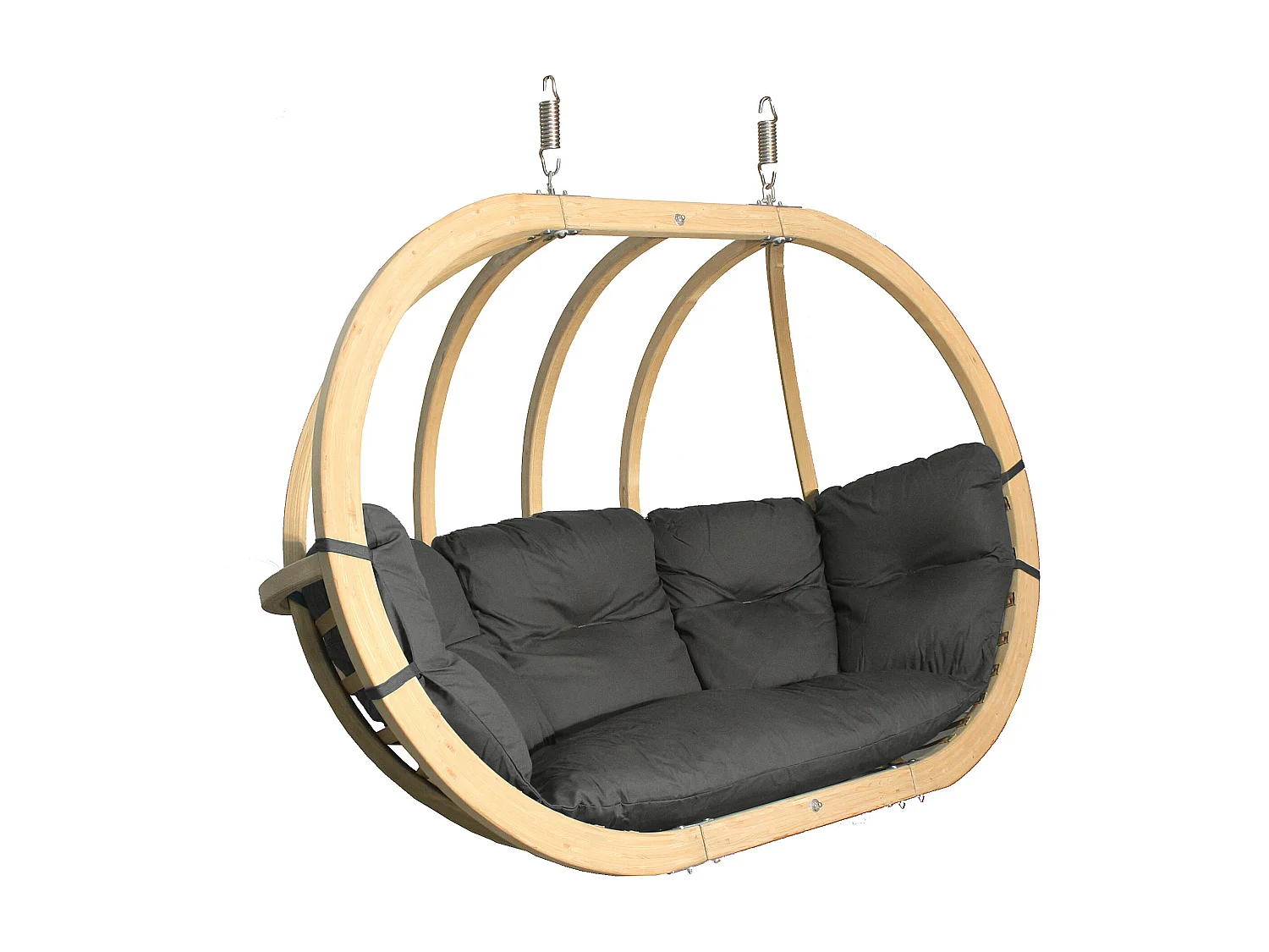 Hölzerner Hängesessel für zwei Personen - dunkelgrau - CALLISTO
