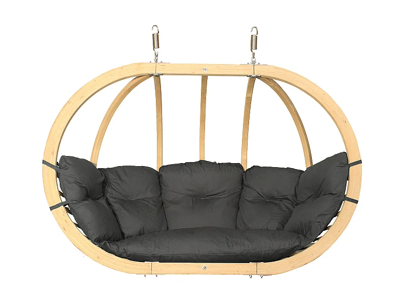 Hölzerner Hängesessel für zwei Personen - dunkelgrau - CALLISTO