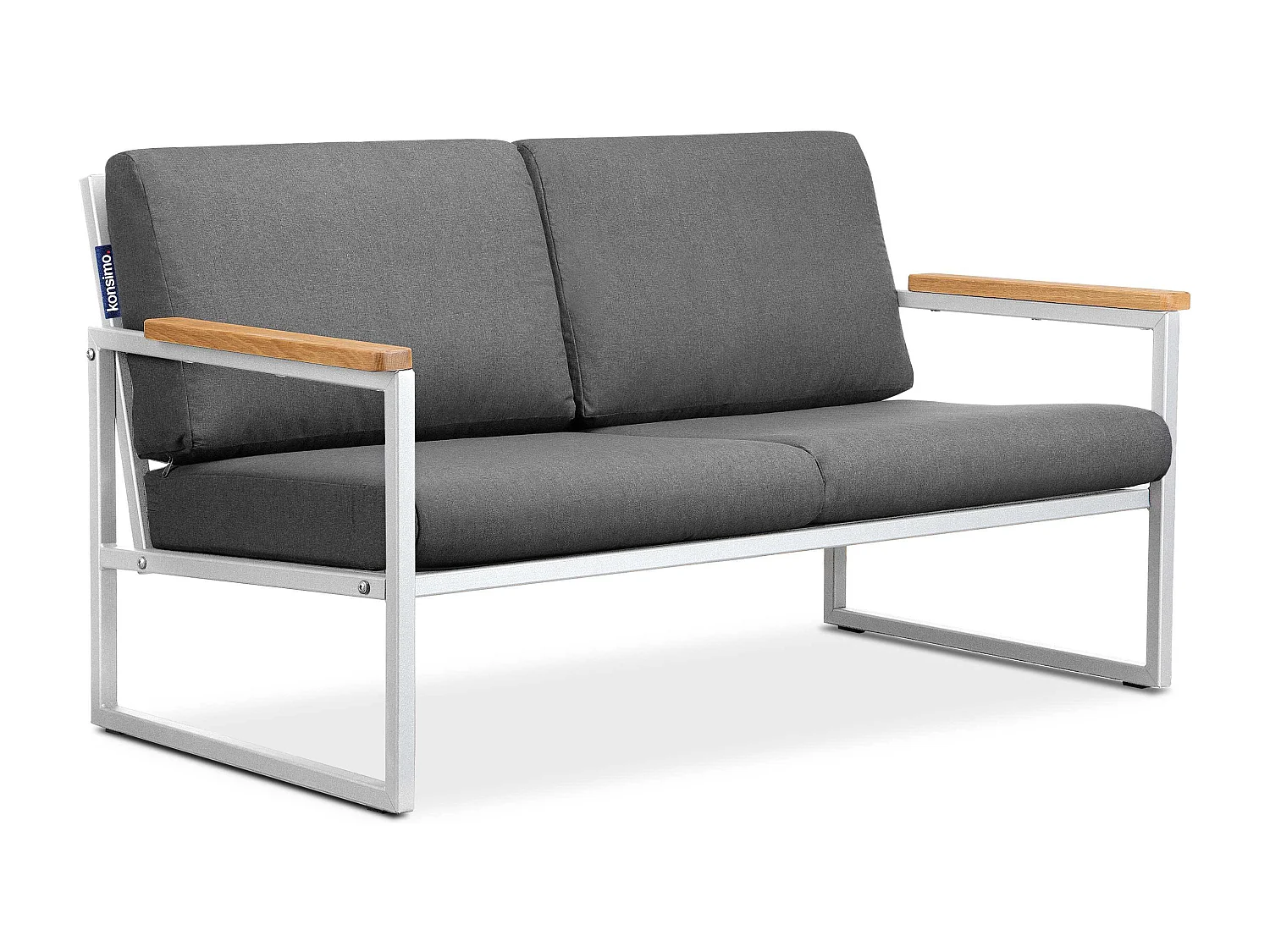 Gartensofa 2 Sitzer im Industriestil - Weiß - TRIBO