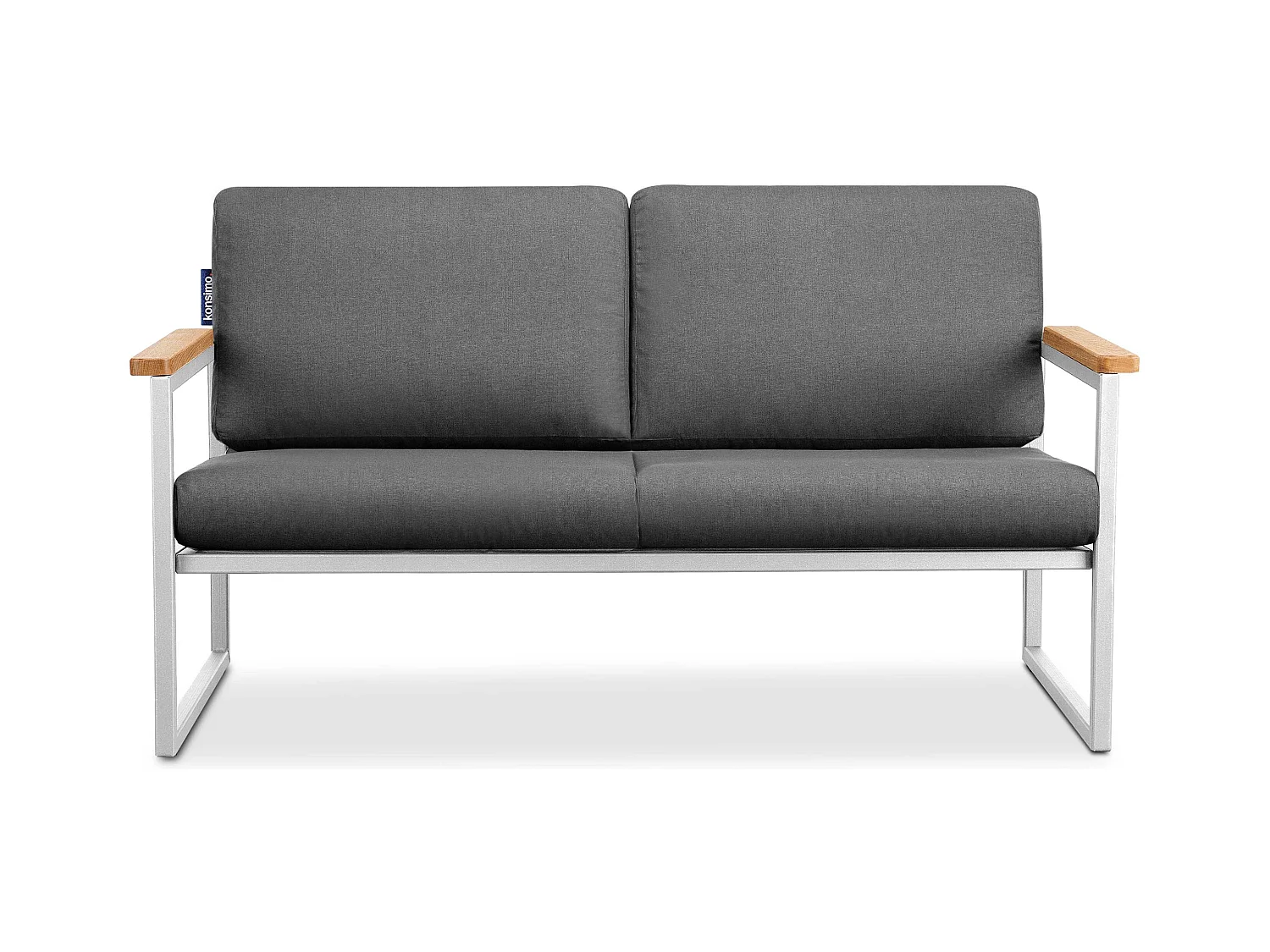 Gartensofa 2 Sitzer im Industriestil - Weiß - TRIBO