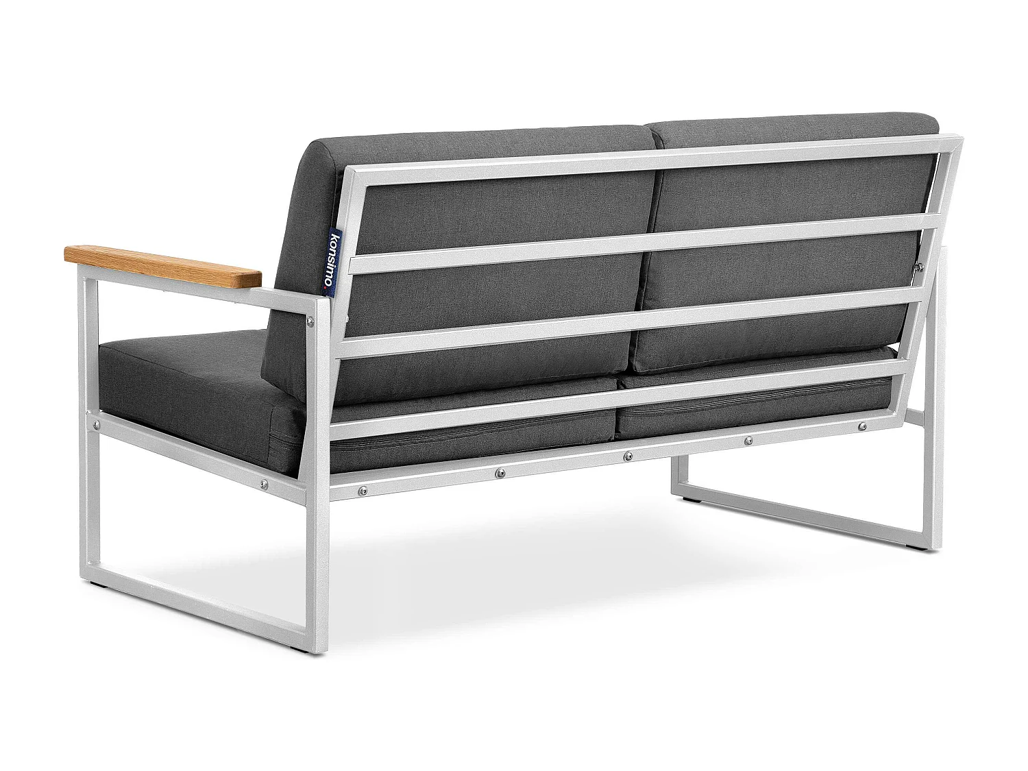 Gartensofa 2 Sitzer im Industriestil - Weiß - TRIBO