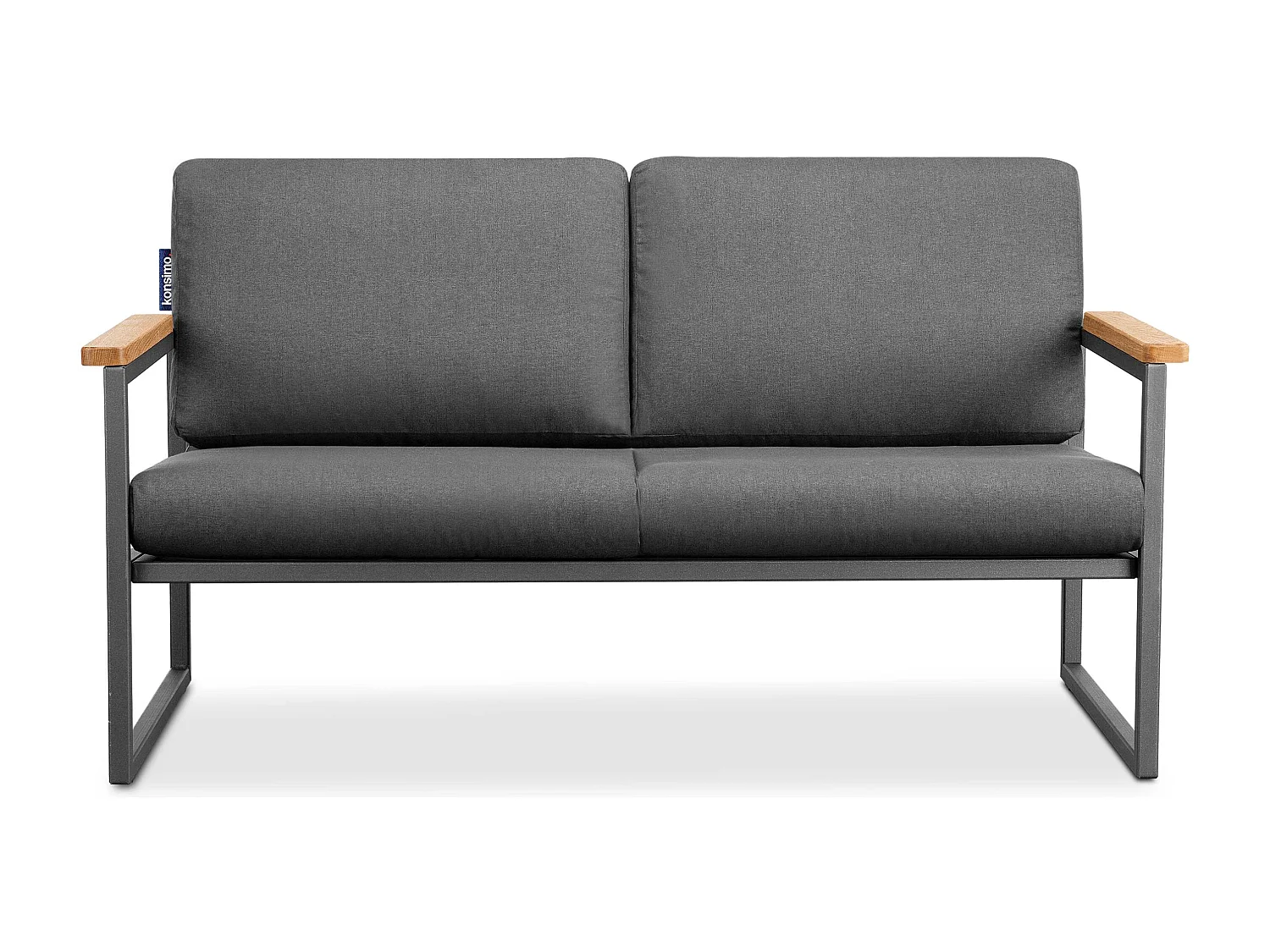 Gartensofa 2 Sitzer im Industriestil - grau - TRIBO