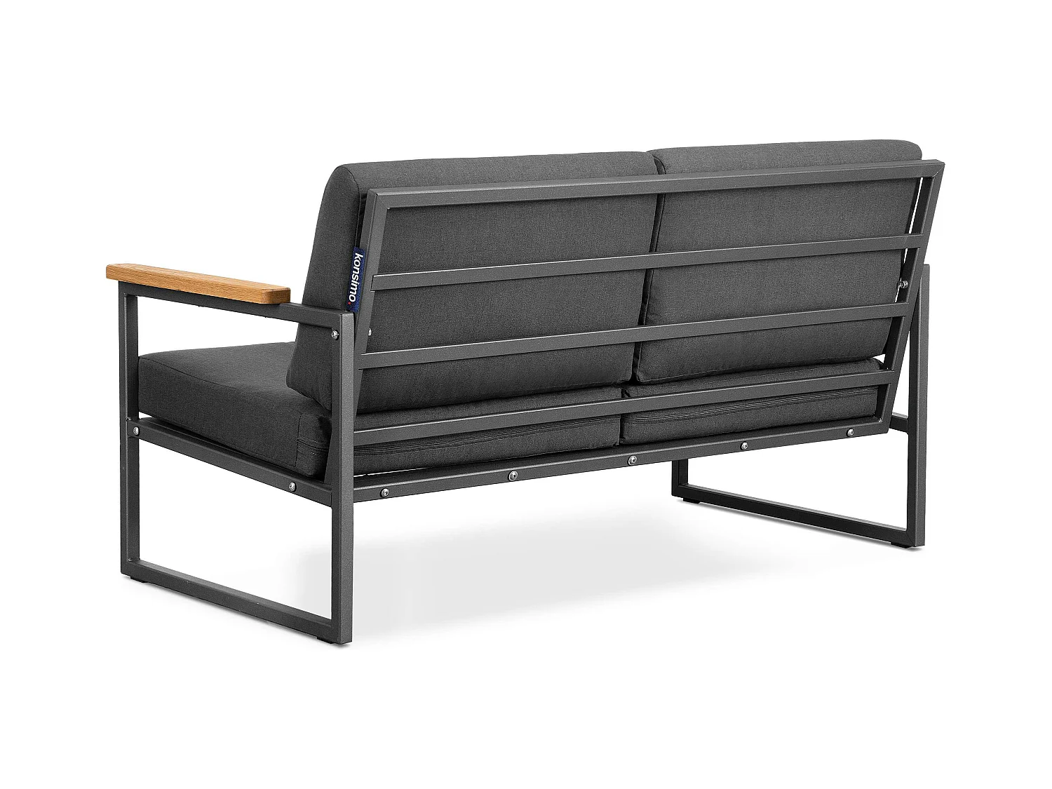 Gartensofa 2 Sitzer im Industriestil - grau - TRIBO