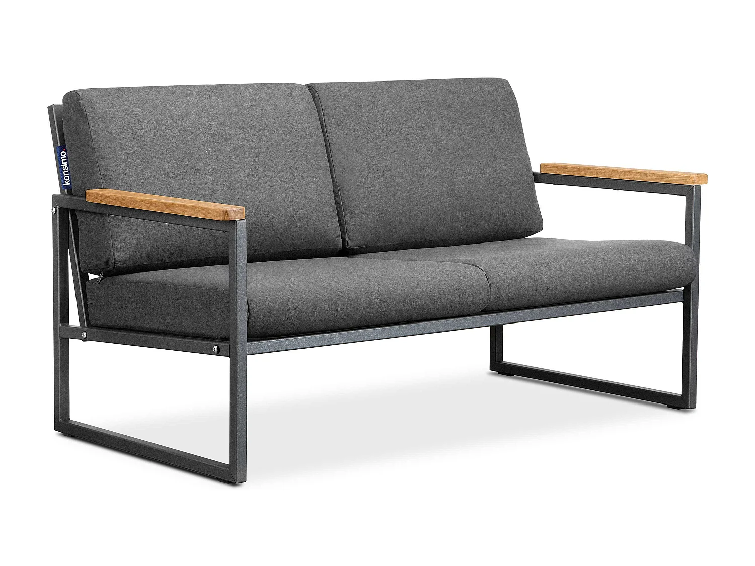 Gartensofa 2 Sitzer im Industriestil - grau - TRIBO