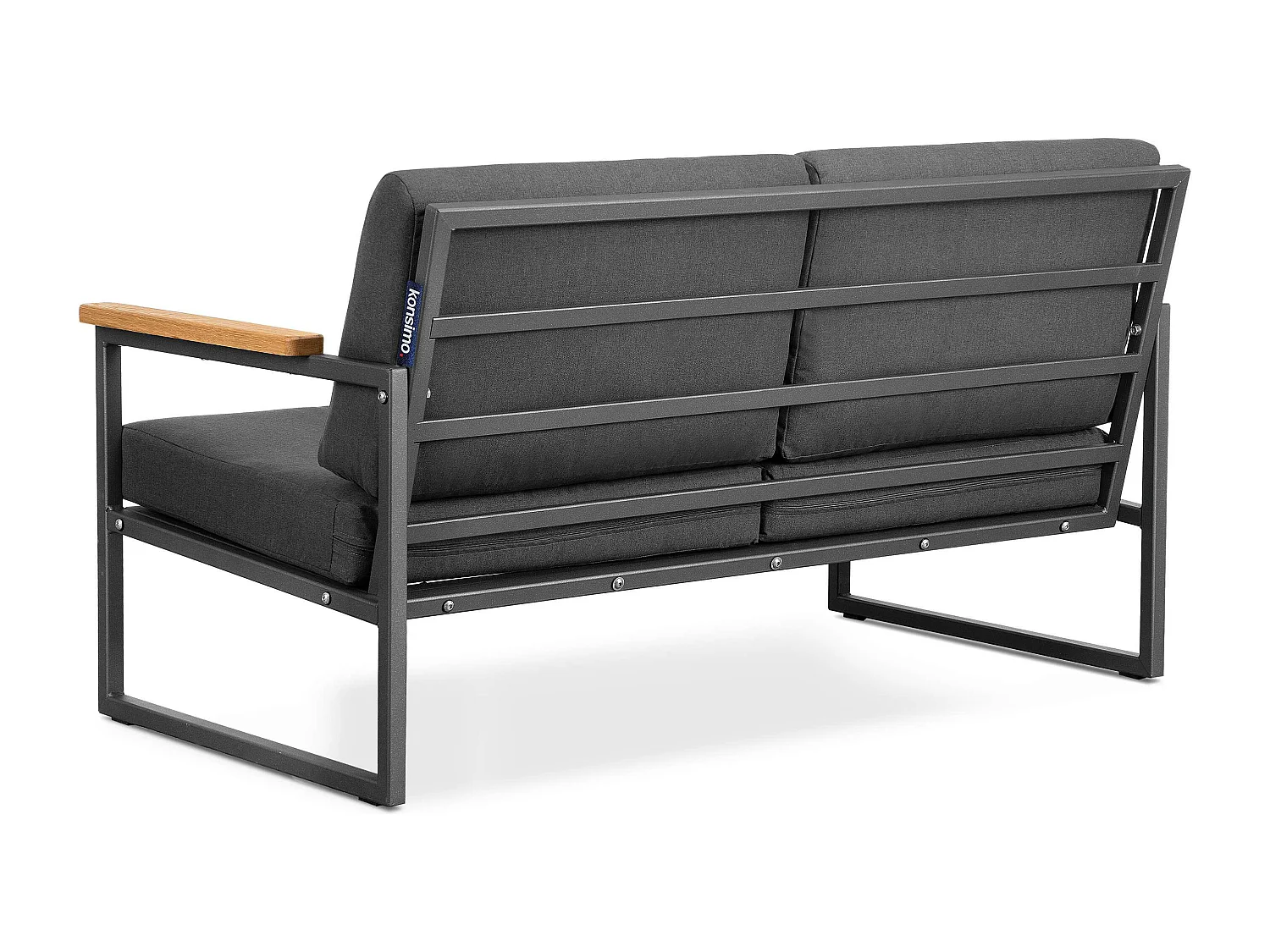 Gartensofa 2 Sitzer im Industriestil - grau - TRIBO
