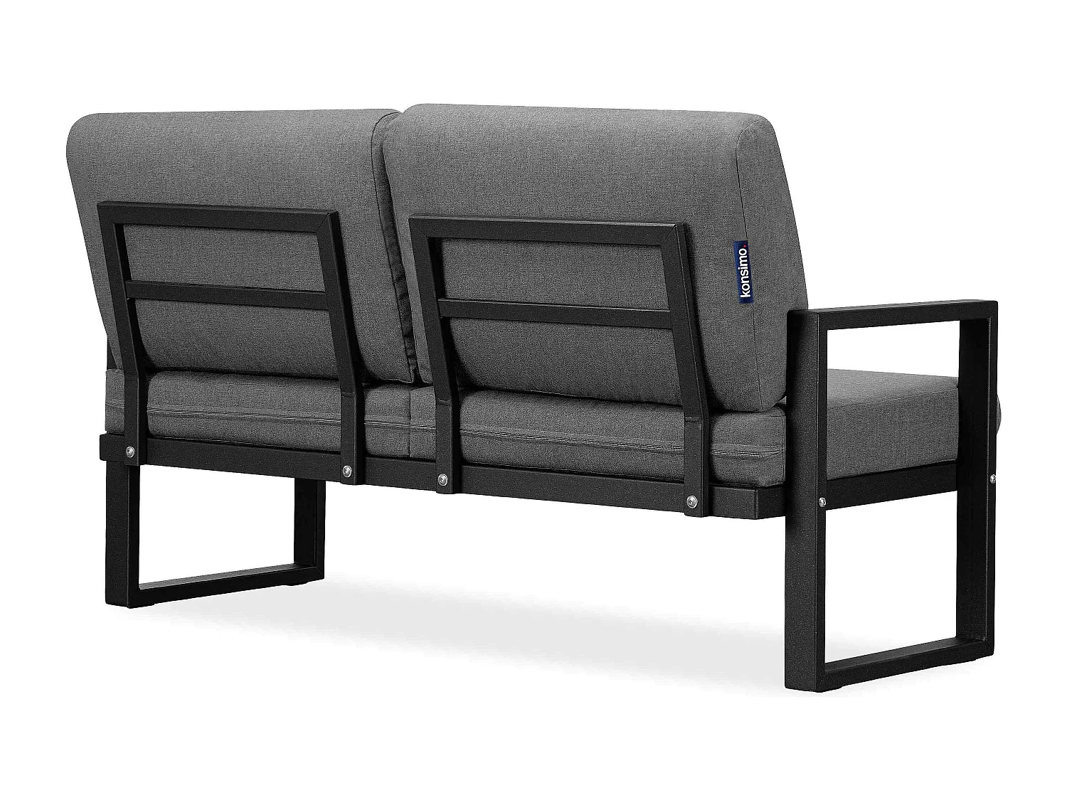 Terrassensofa aus Stahl im Loft-Stil - schwarz - FRENA