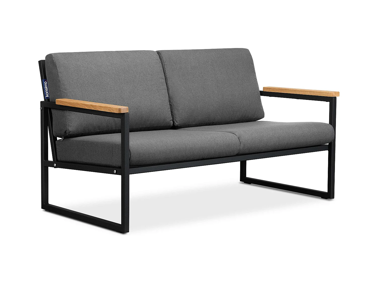 Gartensofa 2 Sitzer im Industriestil - schwarz - TRIBO