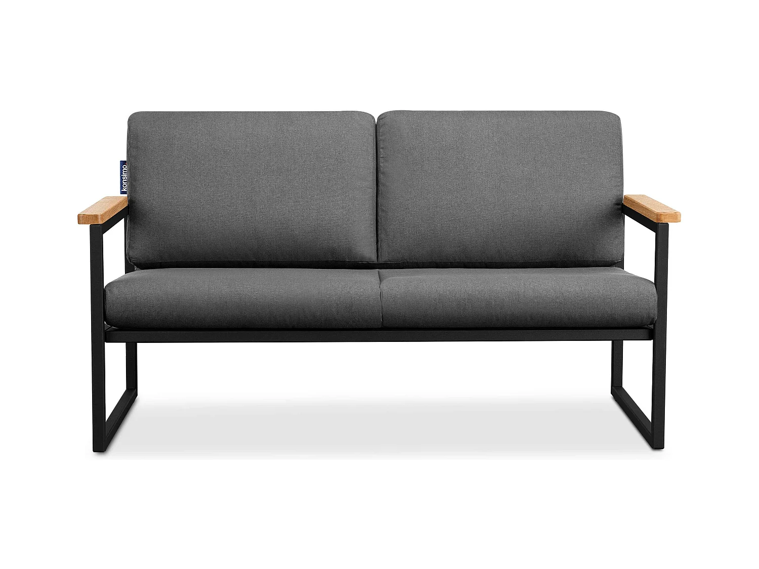 Gartensofa 2 Sitzer im Industriestil - schwarz - TRIBO