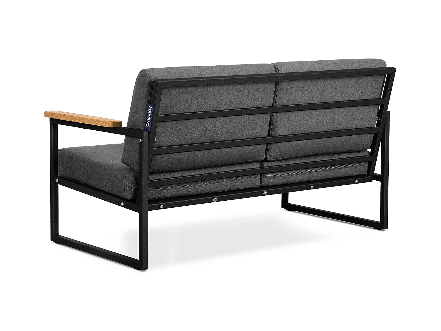Gartensofa 2 Sitzer im Industriestil - schwarz - TRIBO