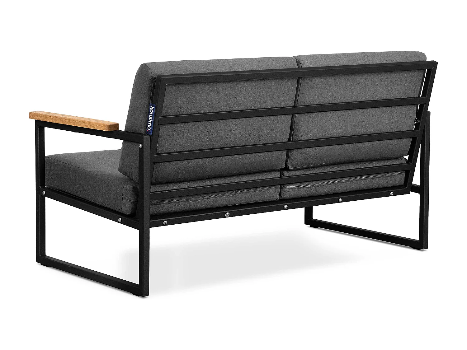 Gartensofa 2 Sitzer im Industriestil - schwarz - TRIBO