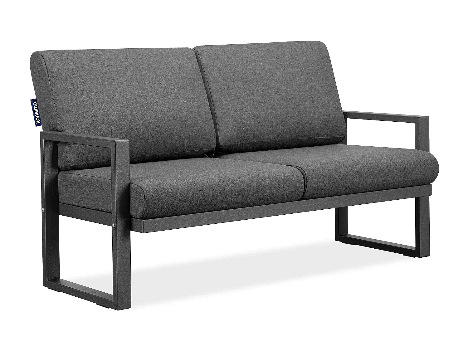 Terrassensofa aus Stahl im Loft-Stil - grau - FRENA