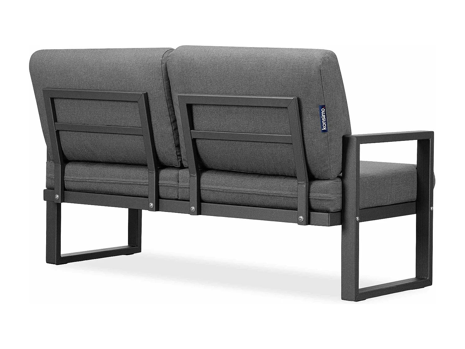 Terrassensofa aus Stahl im Loft-Stil - grau - FRENA