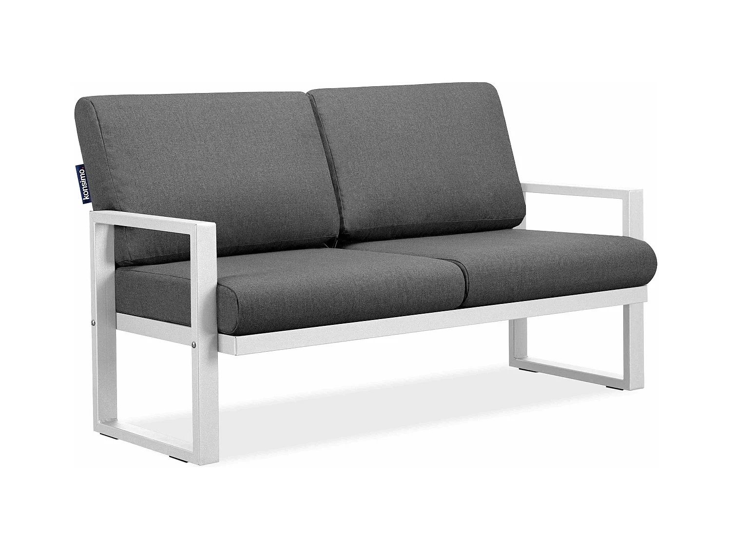 Terrassensofa aus Stahl im Loft-Stil - weiß - FRENA