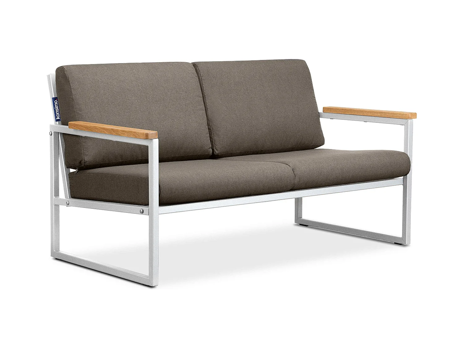 Gartensofa 2 Sitzer im Industriestil - Weiß - TRIBO