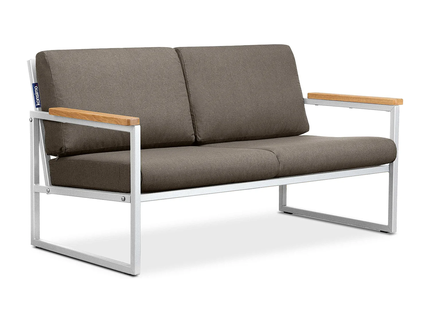 Gartensofa 2 Sitzer im Industriestil - Weiß - TRIBO