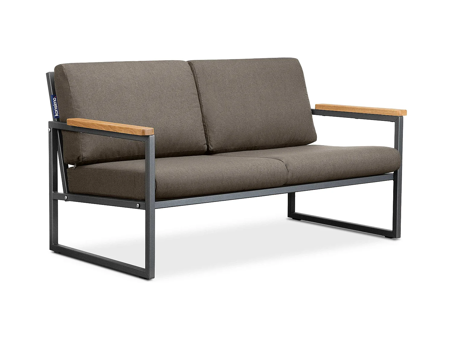 Gartensofa 2 Sitzer im Industriestil - grau - TRIBO