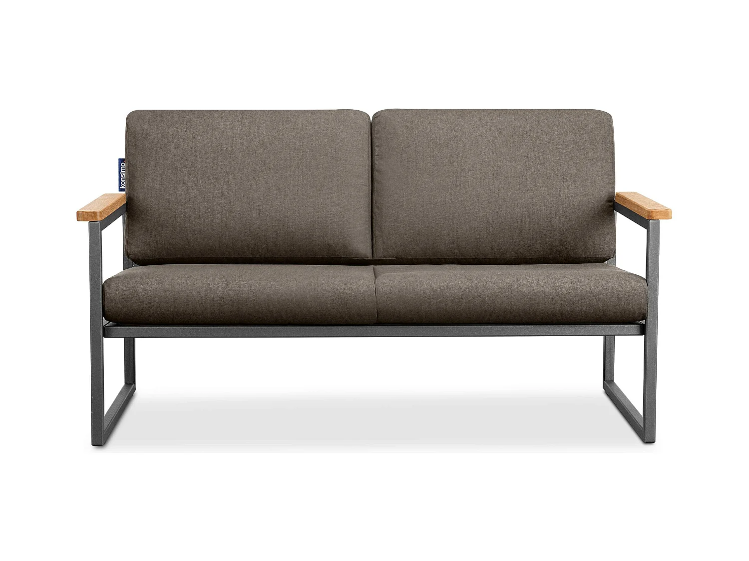 Gartensofa 2 Sitzer im Industriestil - grau - TRIBO