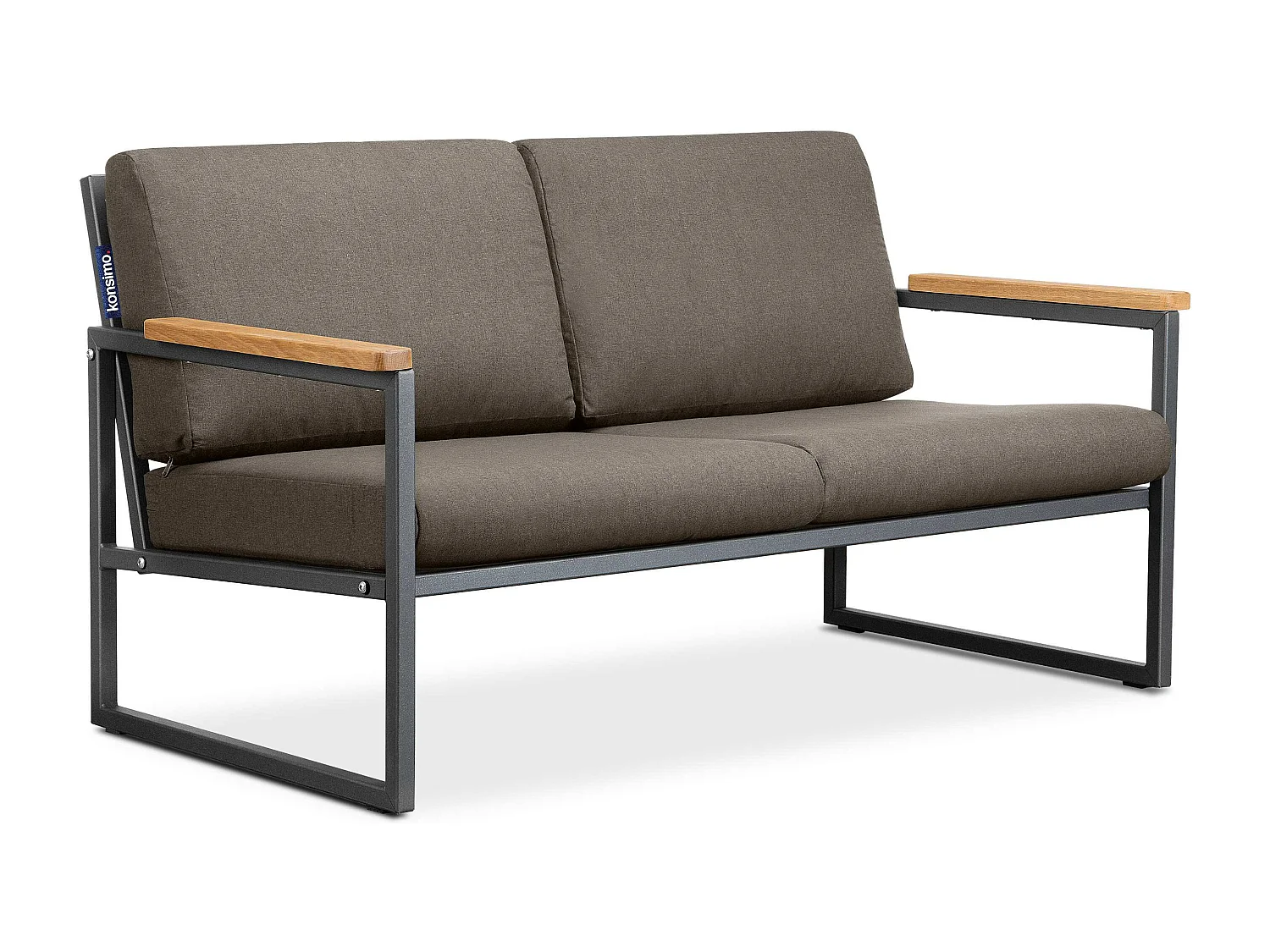 Gartensofa 2 Sitzer im Industriestil - grau - TRIBO