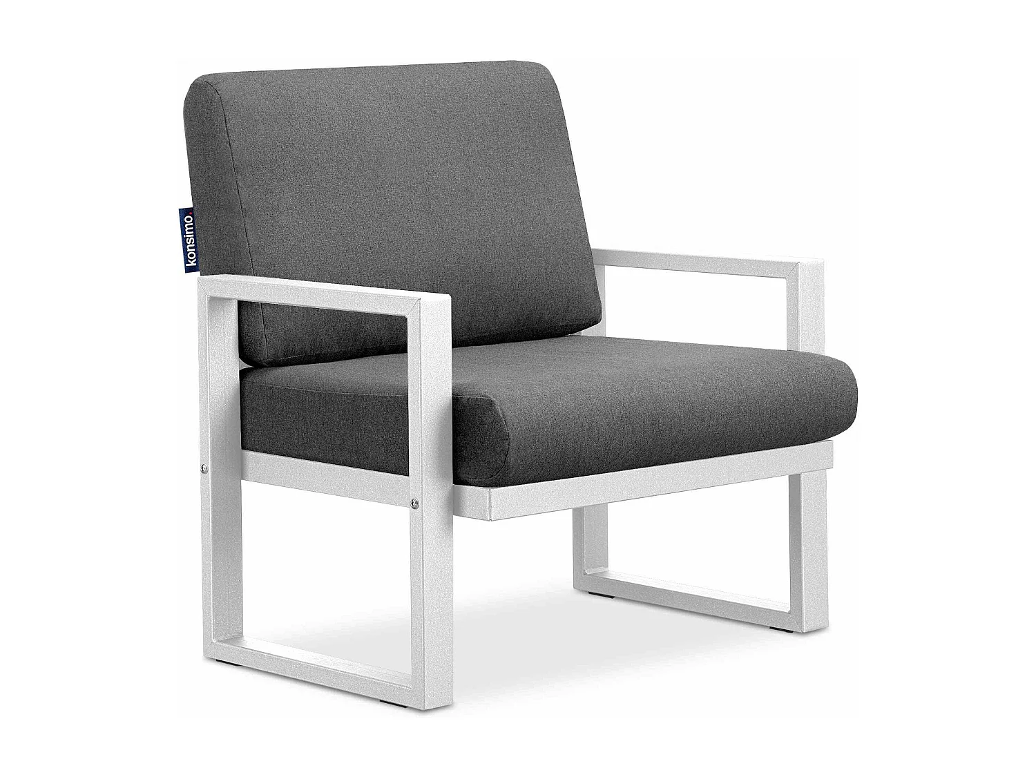 Terrassensessel im Industriestil - weiß - FRENA