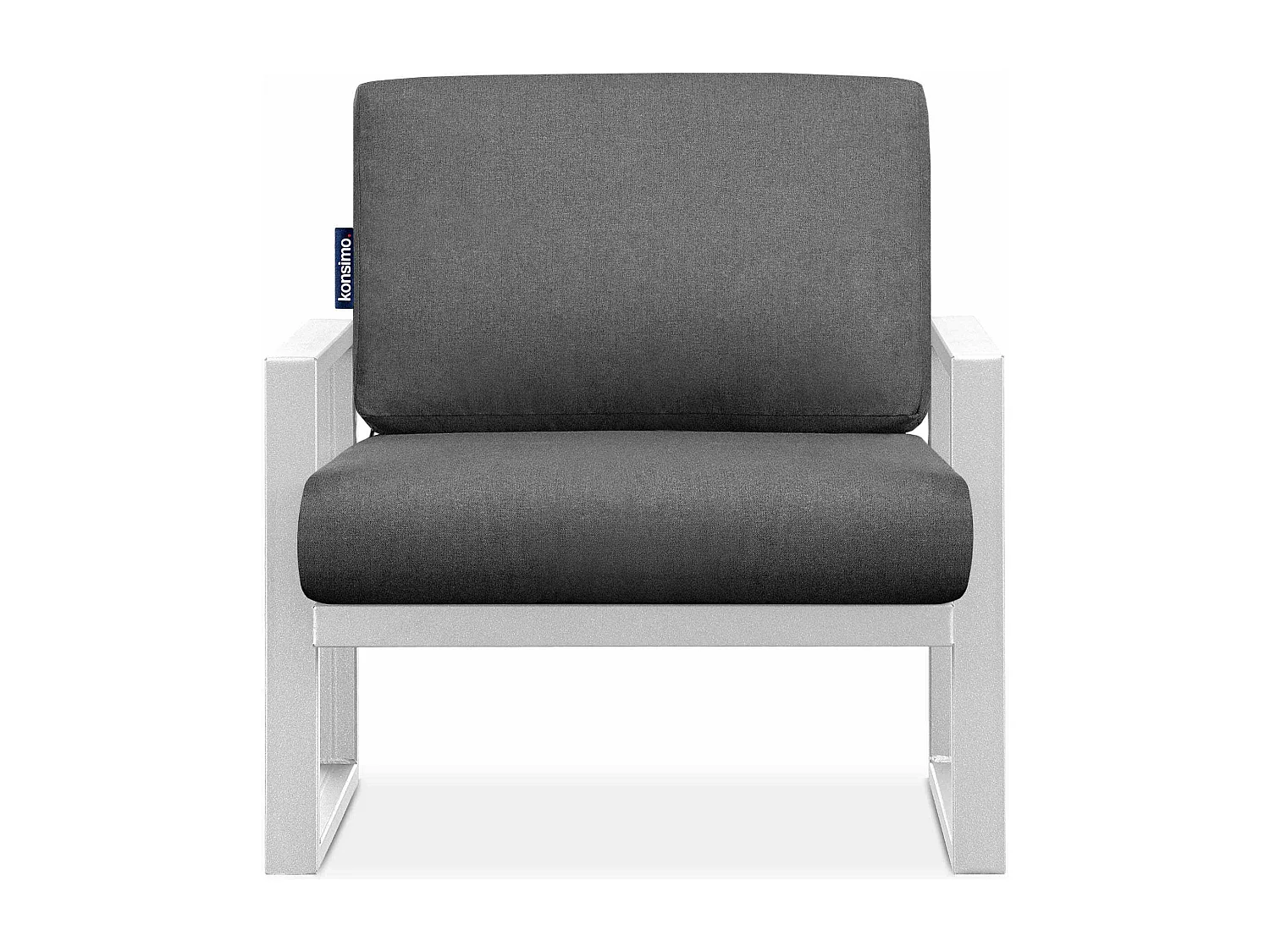 Terrassensessel im Industriestil - weiß - FRENA