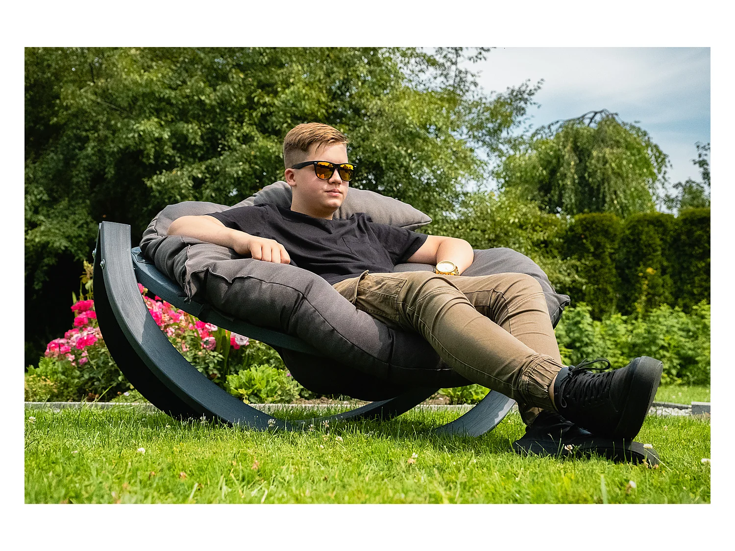 Moderner Gartenstuhl - grau - GEKKO