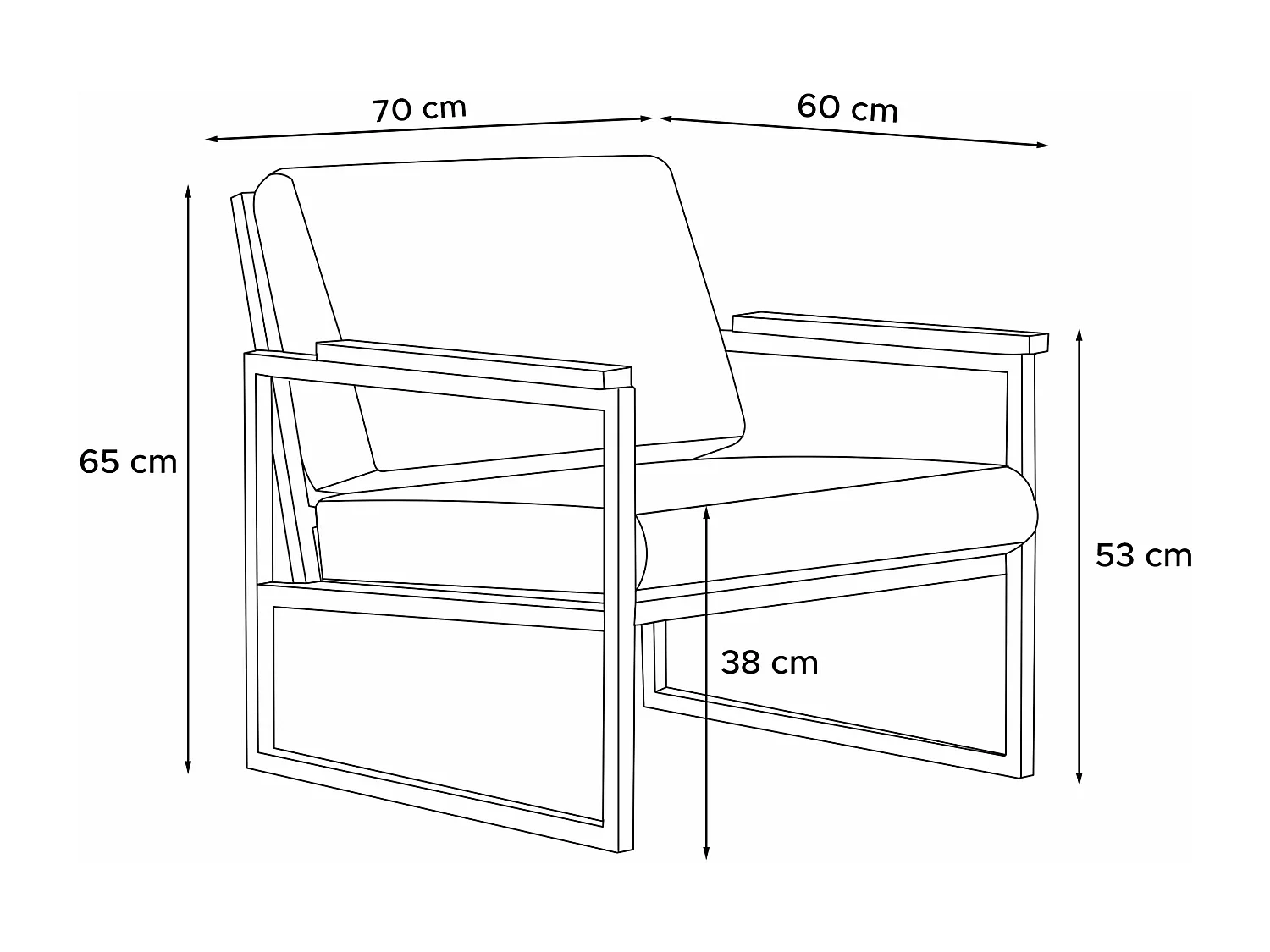 Gartensessel im Loft-Stil - grau - TRIBO