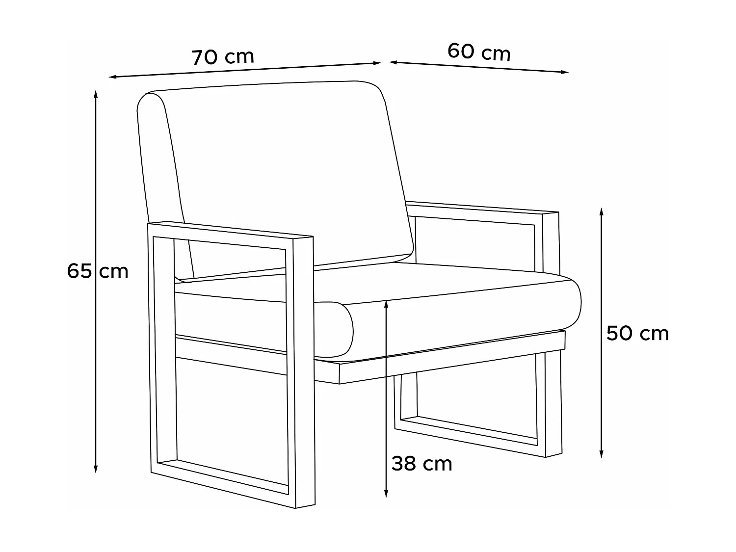 Terrassensessel im Industriestil - schwarz - FRENA