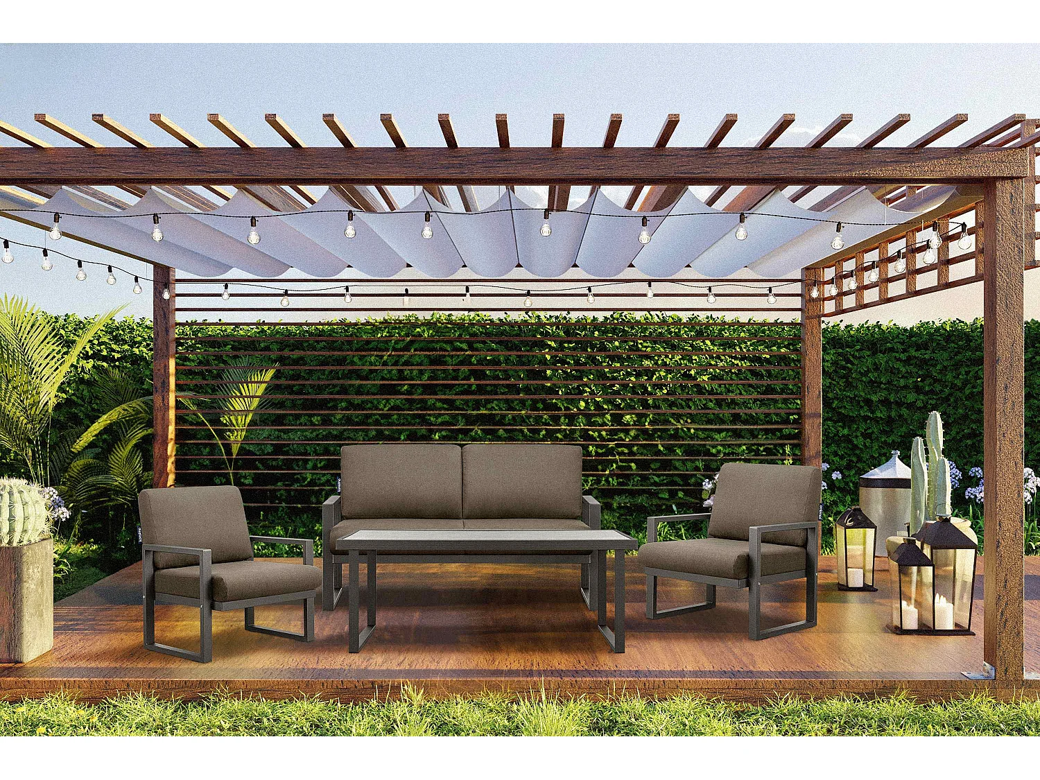 Terrassenmöbel im Loft-Stil - Anthrazitfarbenes - FRENA