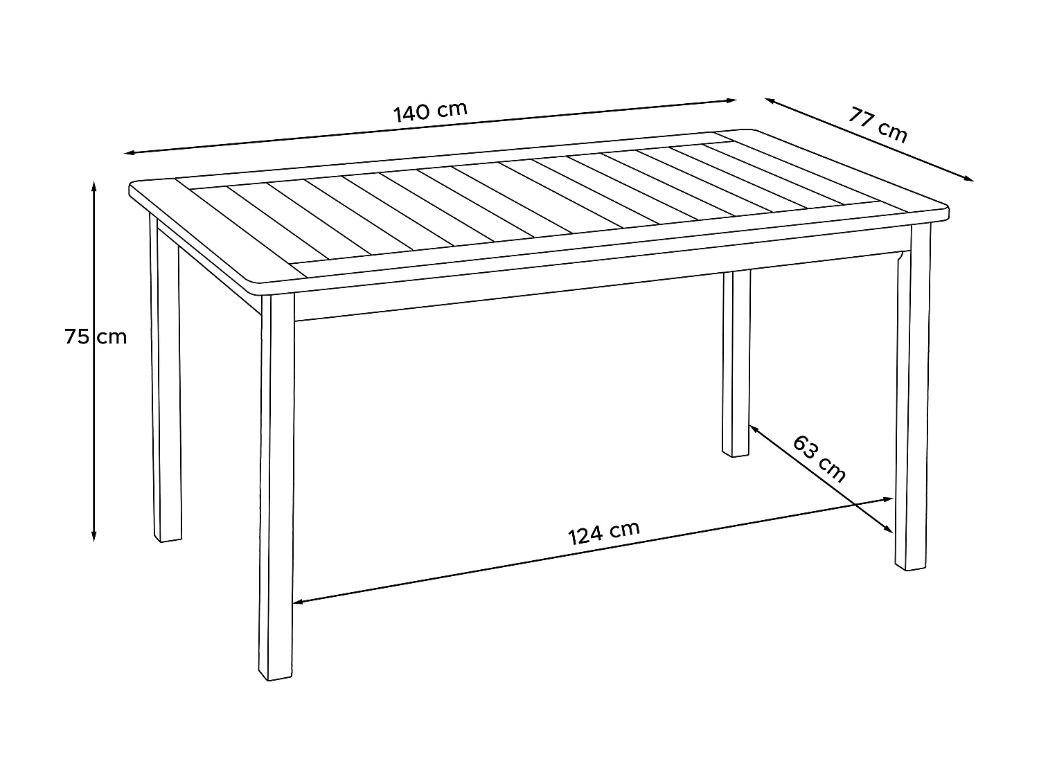 Gartentisch und Stühle Set für 6 Personen - Hergestellt in Europa - FSC-zertifiziert - Handgefertigt -  braun - NYCTERE