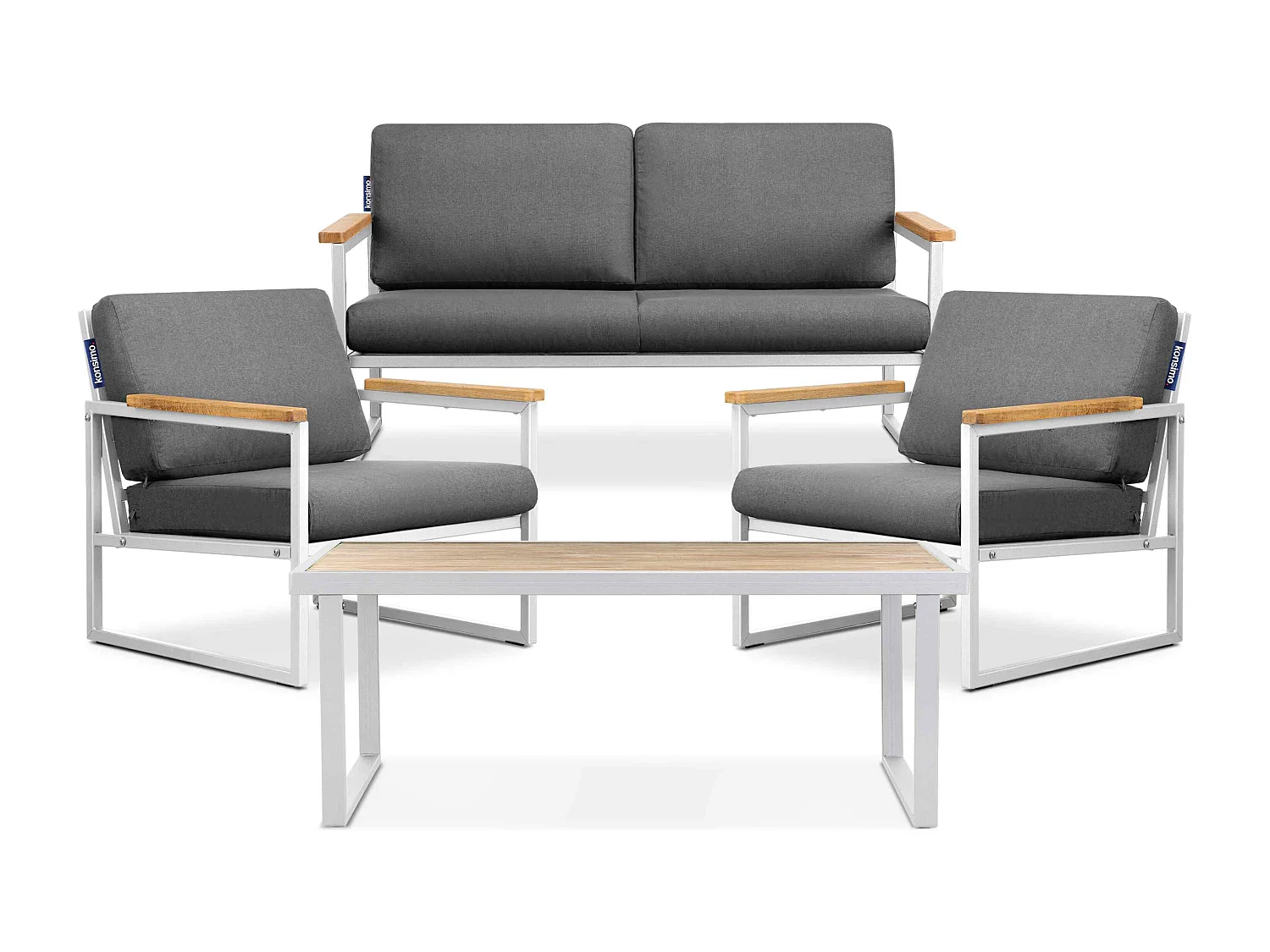 Gartenset im Industriestil für 4 Personen - weiß - TRIBO